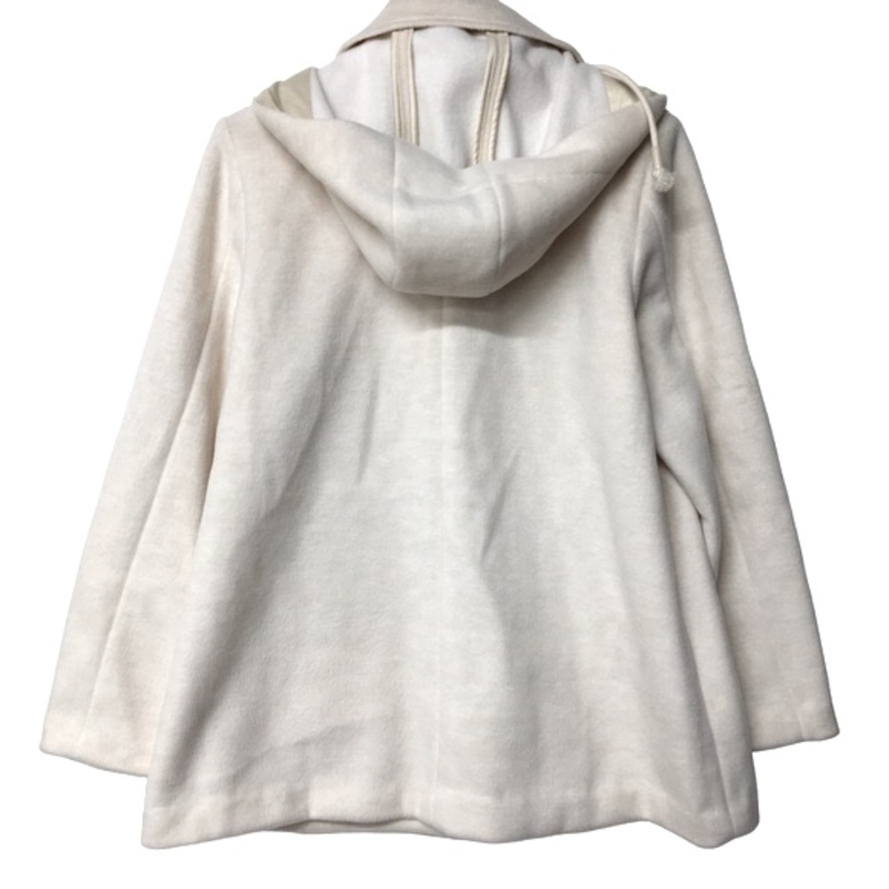 Soft Surroundings Torrente Fleece Hooded Jacket Coat Cream Ivory Medium - Picture 6 of 16